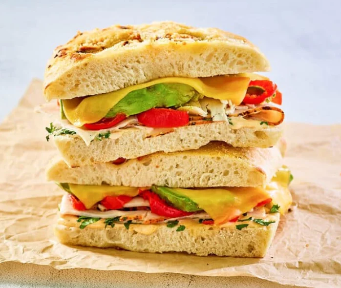 Assembling of panera Chipotle Chicken Avacado Melt